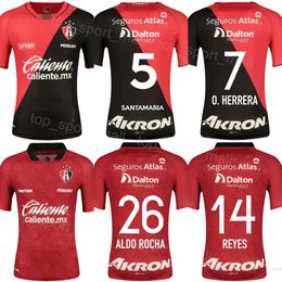 Club Team Atlas Soccer 30 Eduardo Aguirre Jerseys 23 24 Mans 26 Aldo Rocha 5 Edgar Zaldivar 20 Juan Zapata 23 Jordy Caicedo Black Red Color Football Shirt Kits Uniform