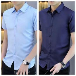 Men's Dress Shirts Mens Short Sleeved White Shirt Trend Dirty Resistant Business Casual Male Solid Colour