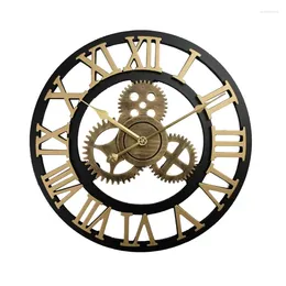 Wall Clocks 40/50cm Vintage Silent Clock Arabic Roman Numeral Pendulum For Living Room Bedroom Office Home Decor Dropship