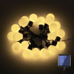 Strings 20 LED Bulbs Solar Powered Lamp String Lights Outdoor Holiday Home Curtain Garden Xmas Party Anniversary Christmas Decorat191b