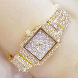 Wristwatches 2021 Ladies Crystal Watch Women Rhinestone Watches Lady Diamond Stone Dress Stainless Steel Bracelet Wristwatch229K
