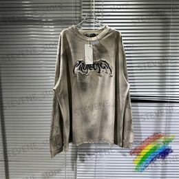 Men's T-Shirts Tie-dyed GRAILZ Inkjet Perforated T Shirt Men Women 1 1 High Quality Damaged Long Sleeve Top Tee T-shirt T231214