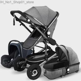 Strollers# Baby 3 in 1 Genuine Portable Carriage Fold Pram Aluminum Frame Stroller03 Q231215