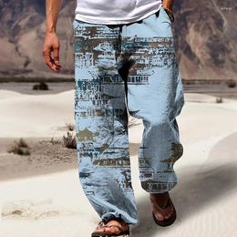 Men's Pants Men Casual Oversized Jogger Sweatpants Print Plus Size S-3XL Loose Wide Leg Sports Trousers
