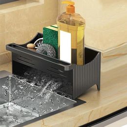 Kitchen Storage Creative Sink Organizer Sponge Holder For Brush Soap With Drain Accessories Tool