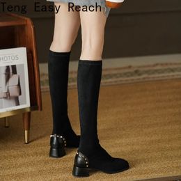 Boots Autumn Winter Women's High Boots Casual Knee High Boots Women Long Riding Boots Low Heels Fetish Boot Women Shoes Chaussures 231213