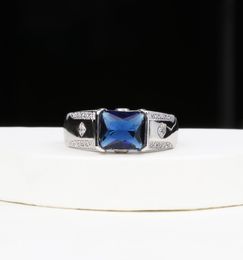 Mens Fashion Gift Jewellery White Gold Filled Sapphire CZ Zircon Wedding Band Finger Ring New Year Gift Sz81359734716736019