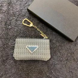 Unisex Womens Men Designer Triangle Keychain Bag Fashion Coloured Woven Purse Keyrings Pouch Mini Wallets Coin Credit Card Holder Keychains & Lanyards New 534