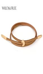 Whole Women New Double Layer PU Leather Bracelets Vintage Worn Gold Zinc Alloy Moon Pendant Adjustable Charm Bangles Jewellery 7642730