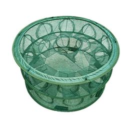 Fishing Accessories 521 Holes Automatic Folding Net Shrimp Cage Nylon Foldable Crab Fish Trap Cast Network8277867