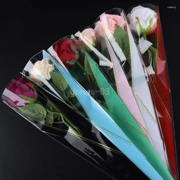 Gift Wrap Q6PE 50Pcs Elegant Flower Wrapping Bags Waterproof Reusable Single Rose Sleeves Case