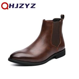 Boots Brand Leather Men Chelsea Boots Designer Italy Dress Boots Men Fashion Casual Warm Plush Business Ankle Boots Big Size 48 231214