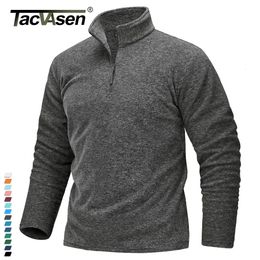 Men's Sweaters TACVASEN 1/4 Zipper Collar Spring Fleece Sweaters Mens Warm Sweatshirts Breathable Casual Sports Hiking Turtleneck Pullover Tops 231213