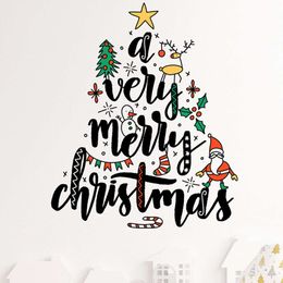 Merry Christmas Wall Stickers Quote "A Very Merry Christmas" Words Wall Decal Festival Party Home Decorative Home Decor for wall