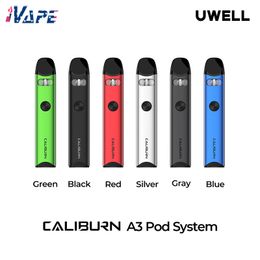 Original UWELL CALIBURN A3 Pod System Kit 520mAh 13W with 2ML Caliburn-A3 Refillable Pod-Cartridge FeCrAl Meshed 1.0ohm Vaporizer E-cigarette Vape Kit