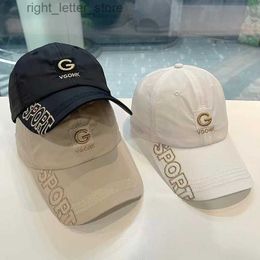 Ball Caps New Fashion Quick-drying Women's Men's Golf Fishing Hat Summer Outdoor Sun Hat Adjustable Unisex Letters Embroidery Baseball Cap YQ231214