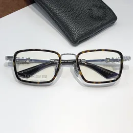 Sunglasses Frames 2024 CHRetro-Vintage Small Rectangular Titanium Fullrim Glasses 247 52-21-141 Lightweight Eyeglasses For Prescription