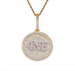 5x5cm Custom Name Medal Pendants Hip Hop Style Men Spin Necklace Chain Any Font Letters Numbers Symbols Color6337611