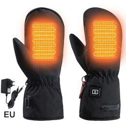 Ski Gloves Electric Heated Hand Warmer ColdProof PU Leather Snowboard 3 Gear Temperature for Outdoor Camping Hiking 231213