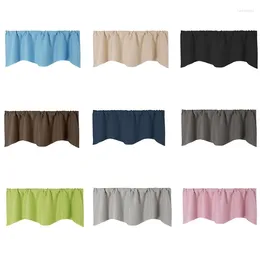 Curtain Modern Solid Colour Blackout Short Window Roman Blinds Darkening Rod Pocket Scalloped Valance 1 Panel For Bedroom