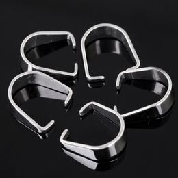 1000pcs Strong 316L Silver Stainless Steel Pendant Pinch Clip Clasp & Hooks Bail Connector DIY Jewellery finding231L