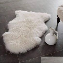 Carpet Soft Faux Fur Sheepskin Rug Fluffy Chair Er Long Hair Childrens Bedroom Mat Plush Wool Hairy Pad Seat Area Furry Rugs Drop De Dhq6B