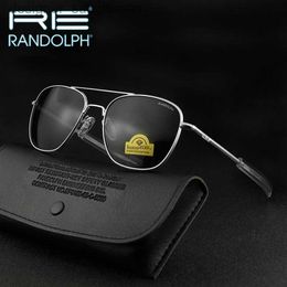 Sunglasses RANDOLPH RE Sunglasses Men American Army Military Aviation Pilot Sun Glasses AGX Tempered Glass Lens Woman Luxury Brand VintageL231214