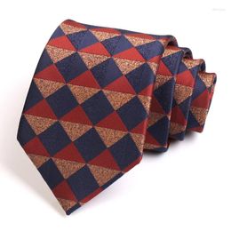 Bow Ties Design Men's Tie High Quality 8CM Wide Geometric Rhombus For Men Business Suit Work Necktie Fashion Formal Neck