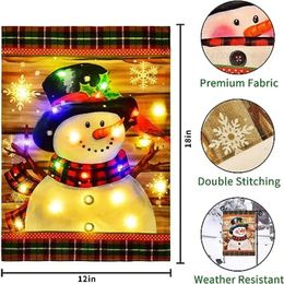 Other Event Party Supplies Christmas Eve LED Garden Flag Santa Snowman Christmas Festive Garden Decoration Xmas Gift Ornaments Banner Home Outdoor Decor 231214