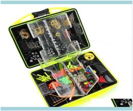 Sports Outdoors184Pcs Fishing Tackle Boxes Kit 24 Kinds Hooks Multifunctional Portable Soft Lures Swivel Jig Lead Aessories Drop1285015