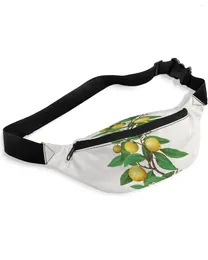 Waist Bags Lemon Fruit Leaves Bag Women Men Belt Large Capacity Pack Unisex Crossbody Chest