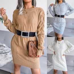 Casual Dresses Explosions Real S Autumn And Winter Twist Bag Hip Sweater Skirt Knitted Dress Women's