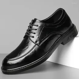 Dress Shoes Classic Style Men's Business Office Genuine Leather Oxford Lace-Up Black Brown Wedding Formal Shoe For Men