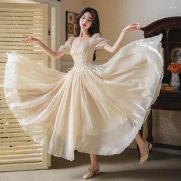 Party Dresses Summer Romantic Ballet Princess Dress Woman Vintage Victorian Style Bandage Puff Sleeve Chic Fairy Vestido Festa