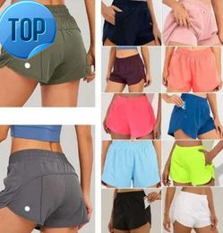 designers lululemens womens yoga Shorts Fit Zipper Pocket High Rise Quick Dry lulus lemon Womens Train Short Loose Style Breathable gym YT123