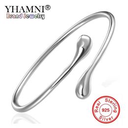 YHAMNI Brand Original 925 Silver Fashion Charm Jewellery Sterling Silver Bracelet Bangle Round Heads Silver Bangle B0053114