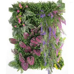 Decorative Flowers 40 60CM 3D Artificial Plant Garden Square Plastic Lawn Carpet Decoration Home Wedding Background Wall