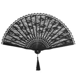 Spanish Victorian Hand Fan For Wedding Party Favor Fancy Dress Black289v