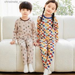 Pajamas Boys Girls Pajamas Winter Thermal Underwear Children's Clothing Sleepwear Warm Pyjamas Sets For Kids 2 4 5 6 8 10 Years R231214