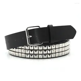 Belts Fashion Punk Style Rivet Belt Men Women'S Studded Rock With Pin Buckle Drop Black