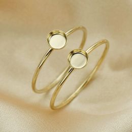 Wedding Rings 4MM Round Breast Milk Keepsake Resin Cup Ring Settings 14K Gold Filled Bezel Solid Back DIY 1215038 231212