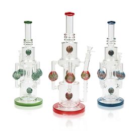 16inch Glass Bong Large Percolator Hookah 3colors Water Pipe 14mm Joint with Bowl