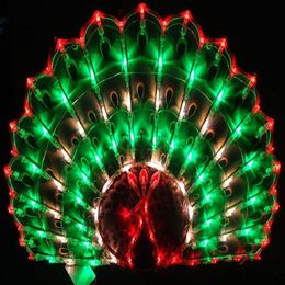 New Year Lantern New Year decoration wedding marriage room layout window decorative peacock LED holiday garden lawn lights255o