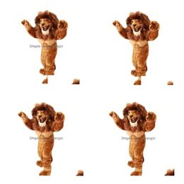 Mascot Costumes 2024 Friendly Lion Costume Adt Size Wild Animal Male King Carnival Party Mascotte Fit Suit Drop Delivery Apparel Cosp Dhd3J