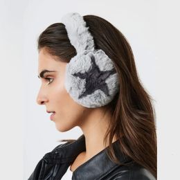 Ear Muffs Winter Ear Muffs Five-Pointed Star Plush Earmuffs Warm Cute Women Windproof Cold-proof Folding Antifreeze Ear Protection Earcap 231214