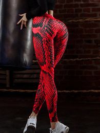 Women's Leggings Sportswear Stretchy Fitness Push Up Exercise Pencil Pant Snake Print Leggins Gym Tights 231214