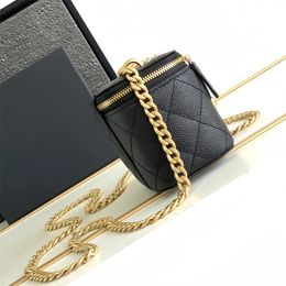 10A Mirror Quality Designer CLUTCH WITH CHAIN 11CM Makeup Grained Calfskin Crossbody Bag With BOX C063