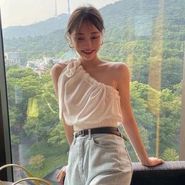 Women's Blouses Summer Women One-shoulder Short Shirt Korean Version Fashionable Top
