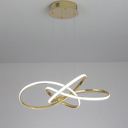 Chrome Gold Plated Modern led pendant lights for dining room kitchen Room Led pendant lamp 90-260V275o