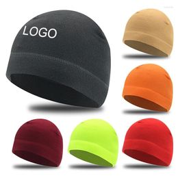 Berets Men Beanies Marines Cycling Cap Hiking Winter Solid Colour Soft Warm Hat Polar Fleece Windproof Outdoor Hats With Custom Logo